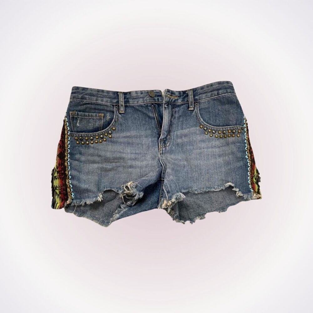 BDG Mid-Rise Embellished Denim Shorts | Sz 29